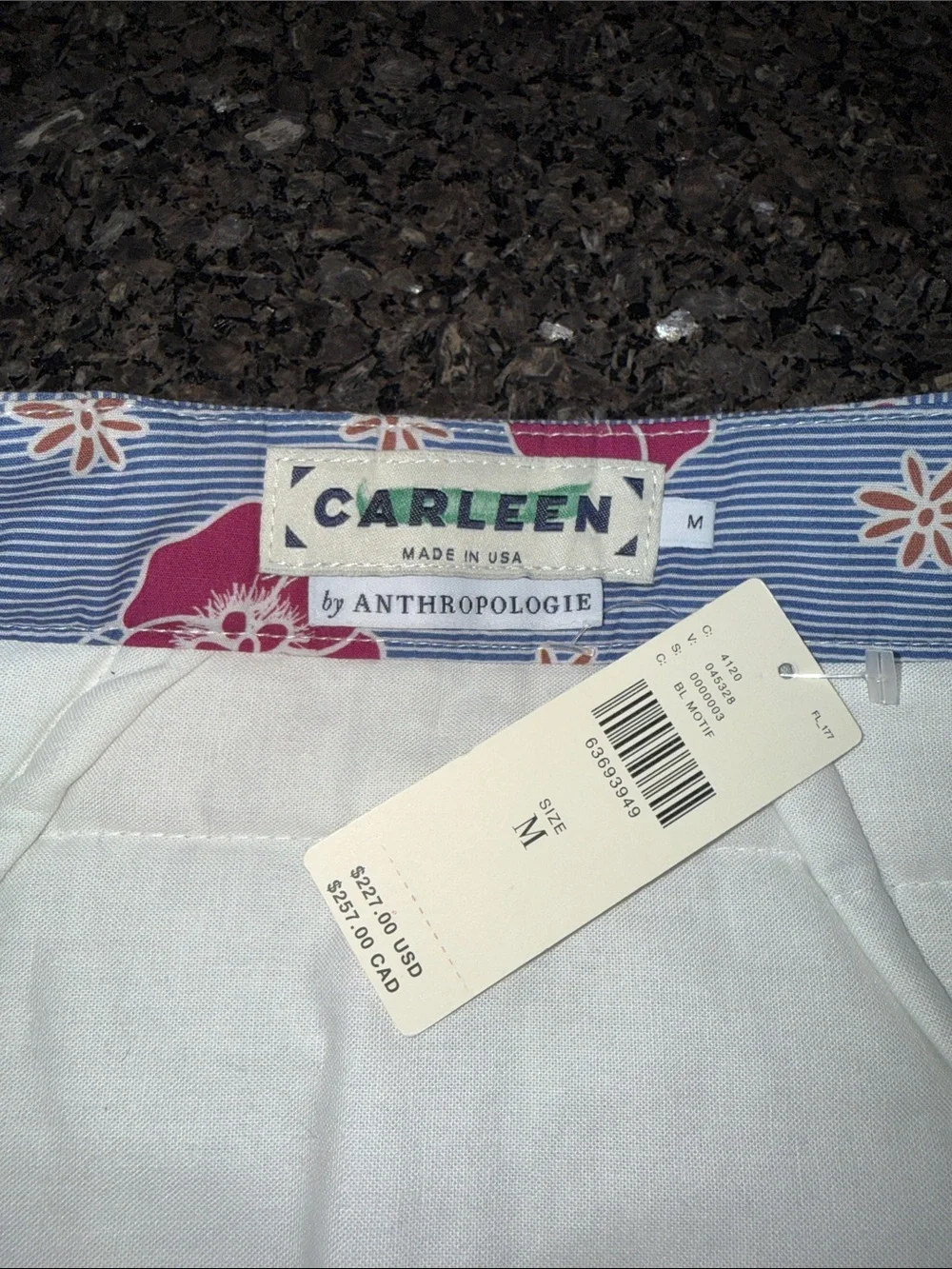 NWT Anthropologie Carleen Quilted Floral Mini Skirt